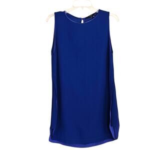 Gucci Tunic Blouse Top Sleeveless Royal Blue Italy size 42 US M FLAW
